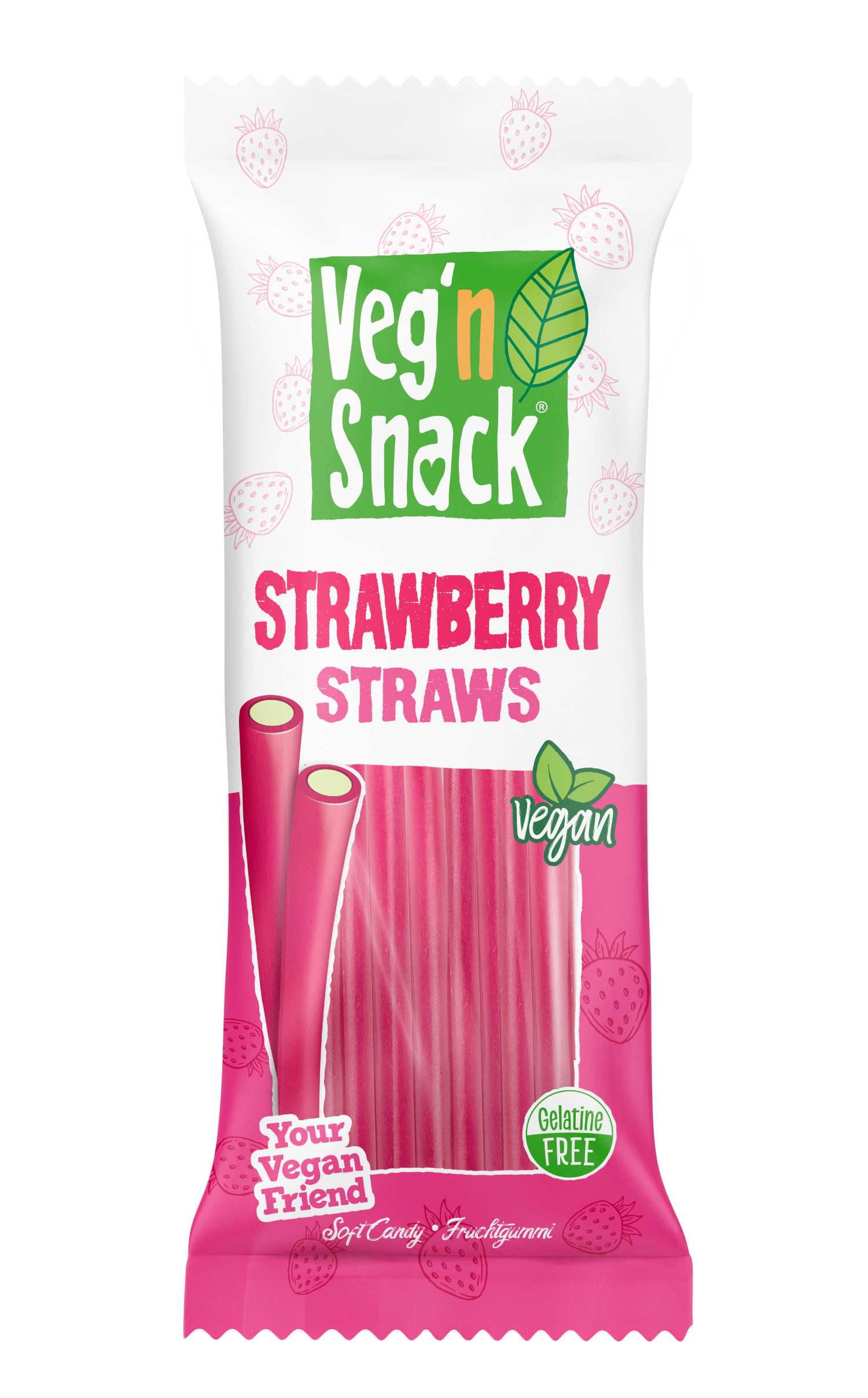 Veg'n Snack Strawberry Straws 170G