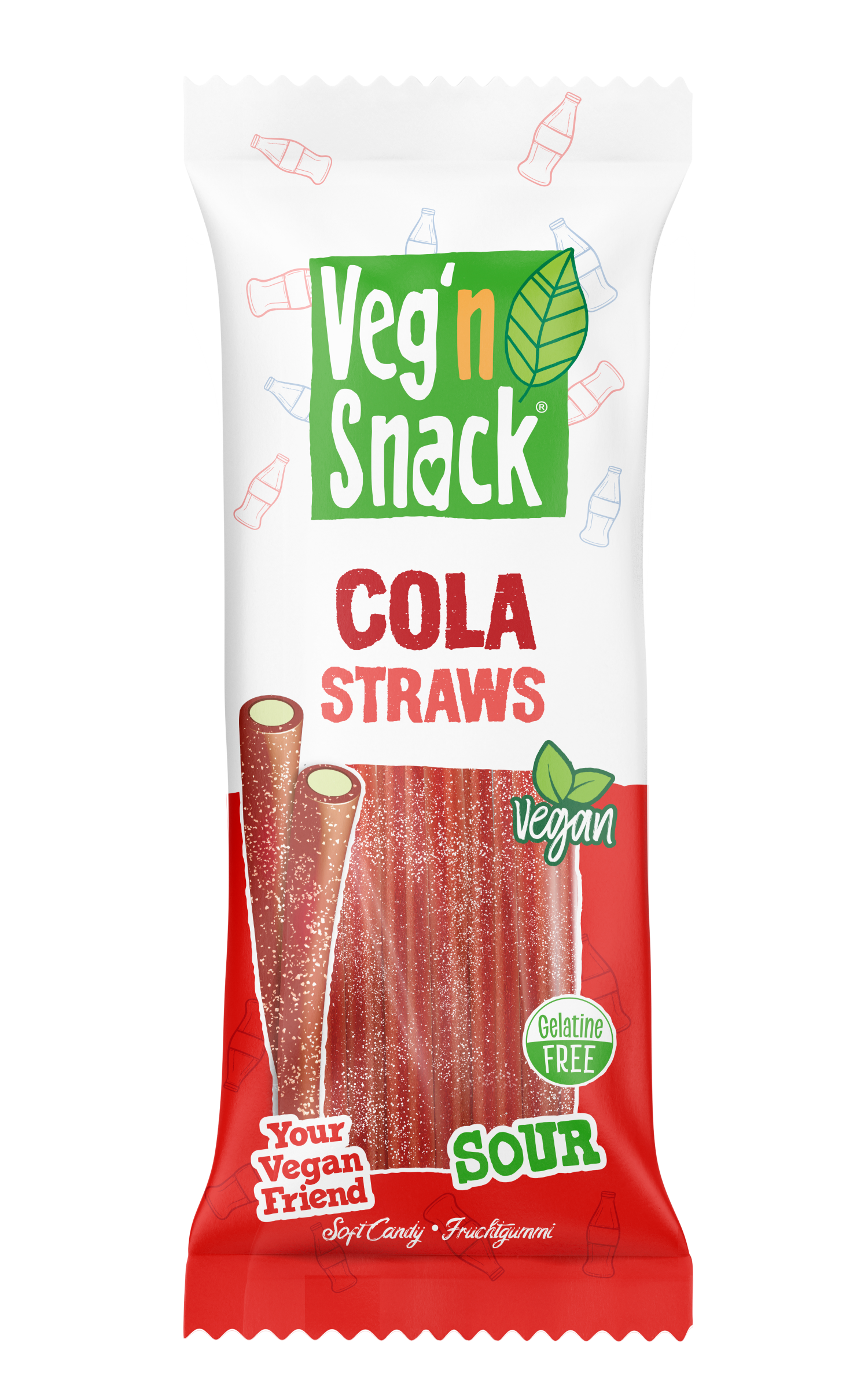 Veg'n Snack Cola Sour Straws 170G
