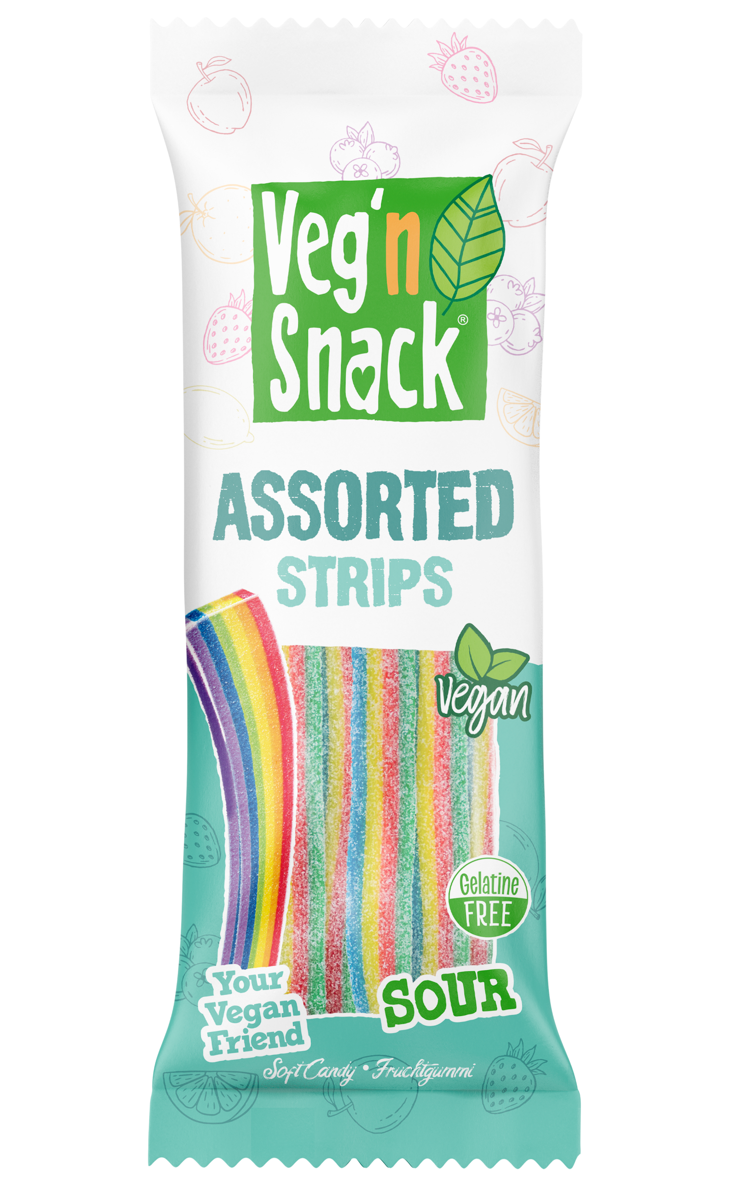 Veg'n Snack Assorted Sour Strips 170G