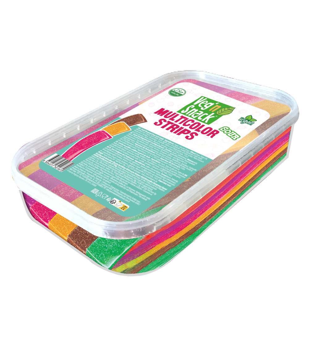 Veg'n Snack Multicolor Sour Strips 200G