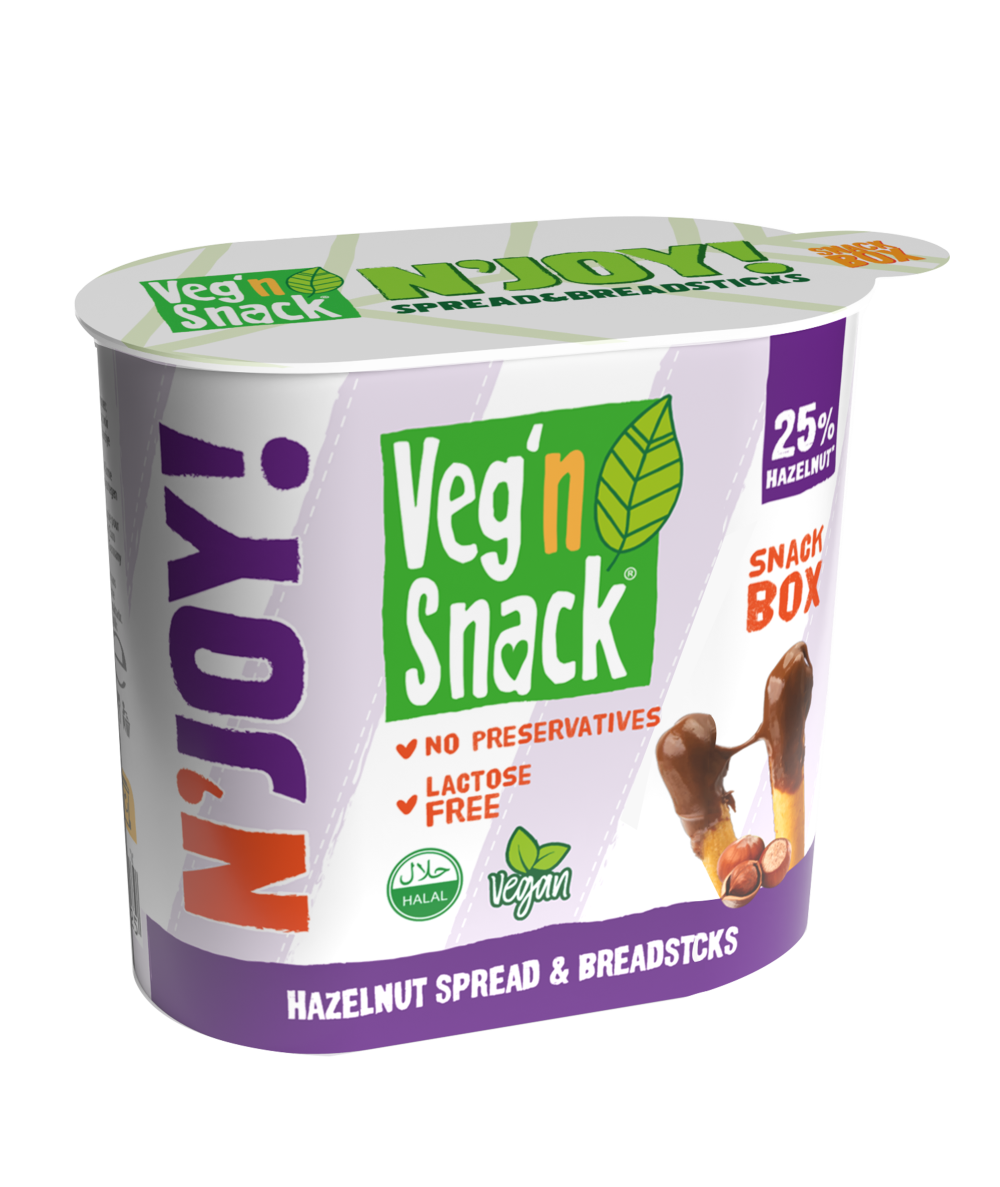 Veg’n Snack Hazelnut Spread and Grissini 50G