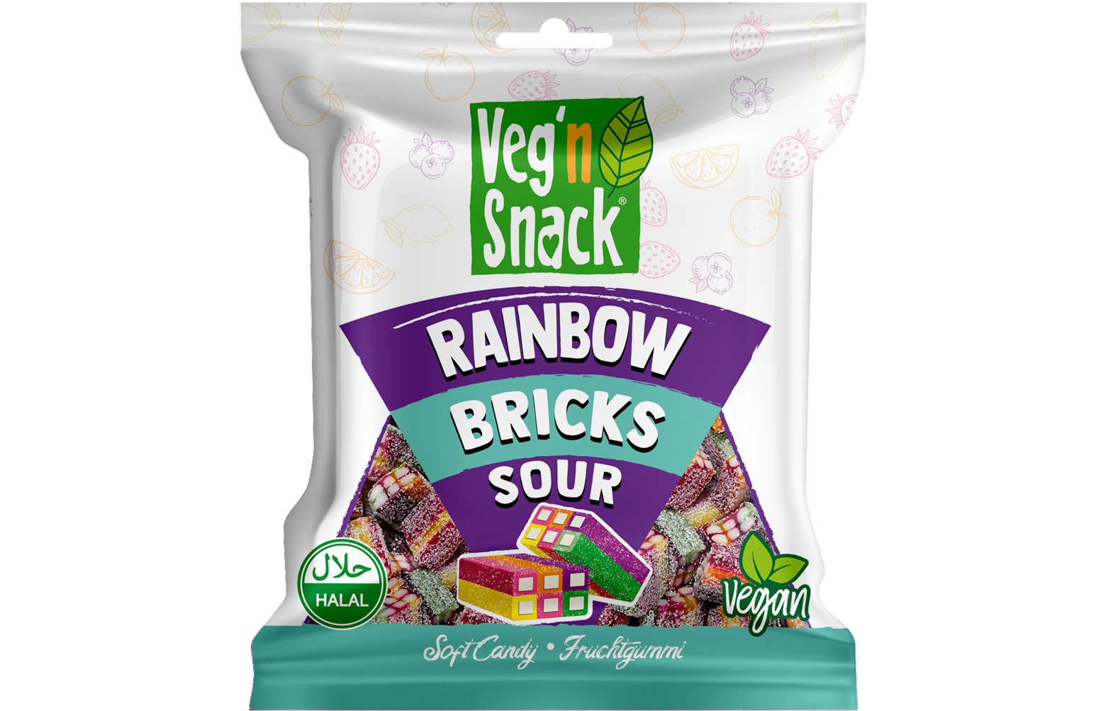 Veg'n Snack Rainbow Bricks 80G