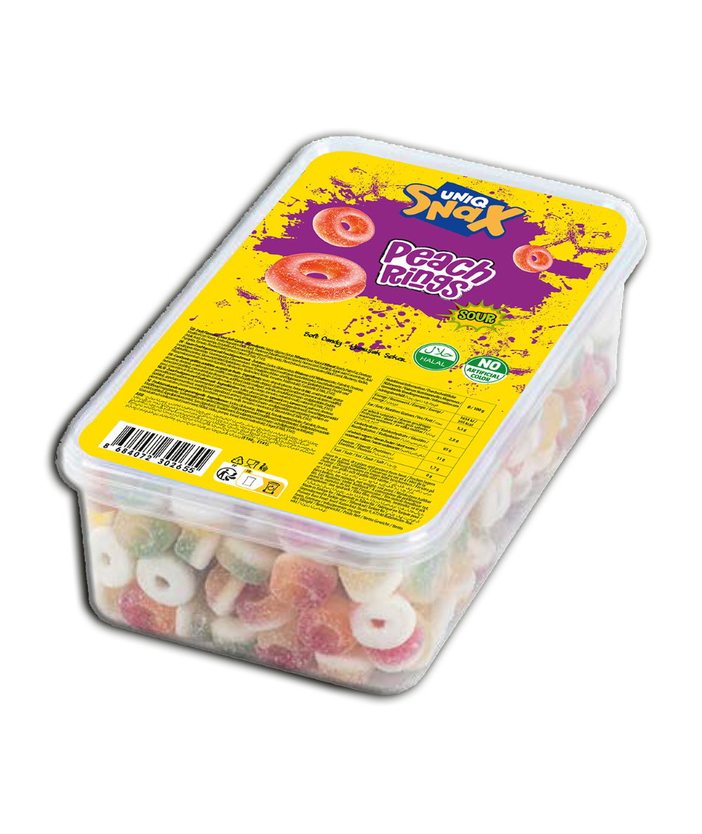 Uniq Snax Peach Rings 250G