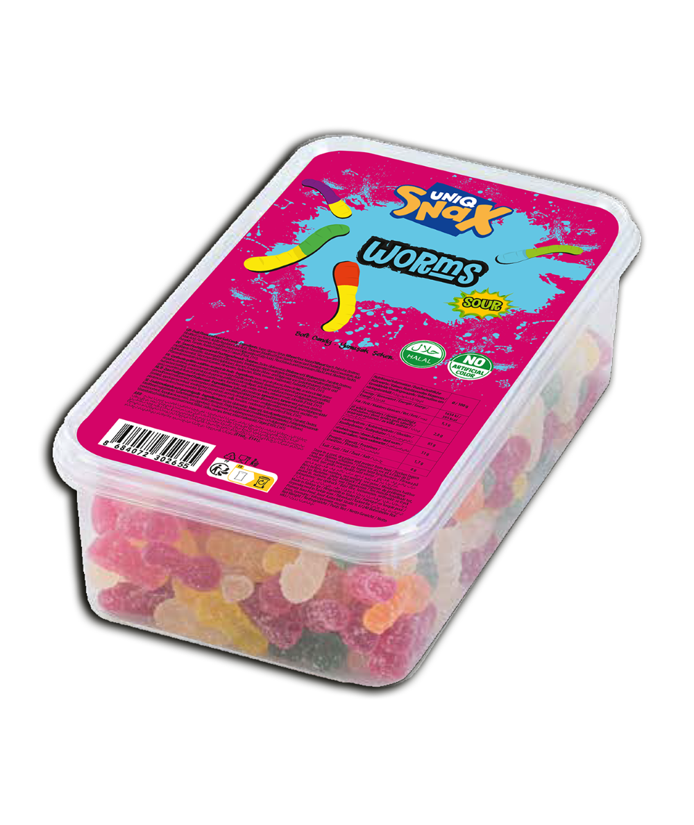 Uniq Snax Worms Gummy Tas 900-1000G